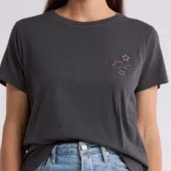 C & C California tee XL black sand star embroidered Kris vintage crew slim - Picture 4 of 11